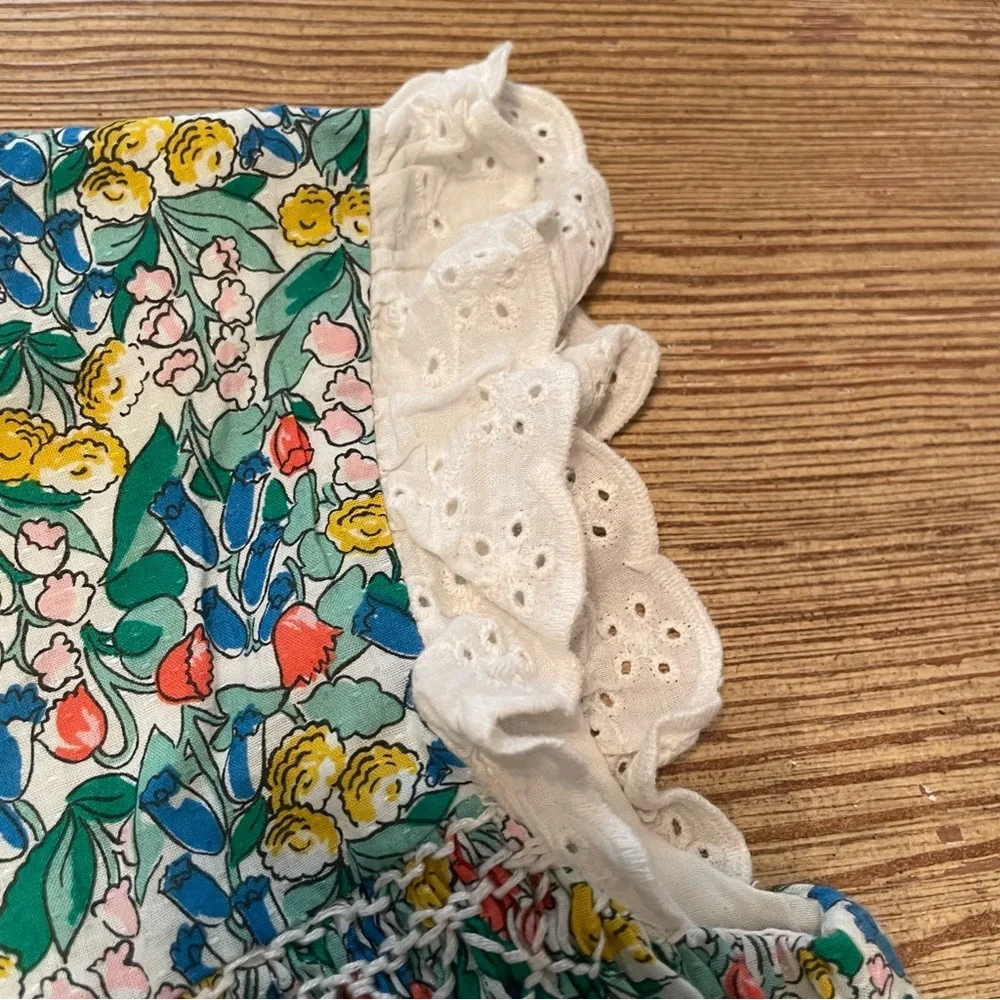 Mini Boden Floral Smocked Sleeveless Dress - Picture 6 of 7